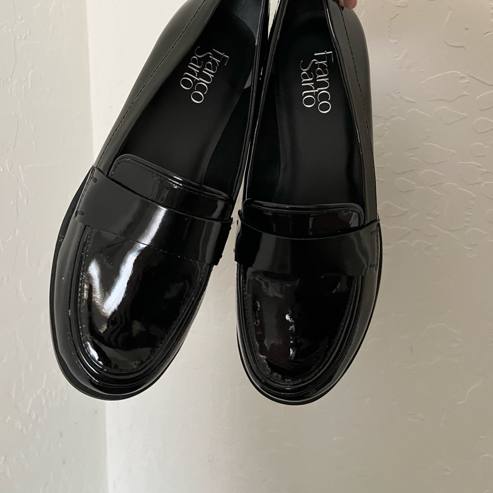 Franco Sarto Valera Patent Black Loafers